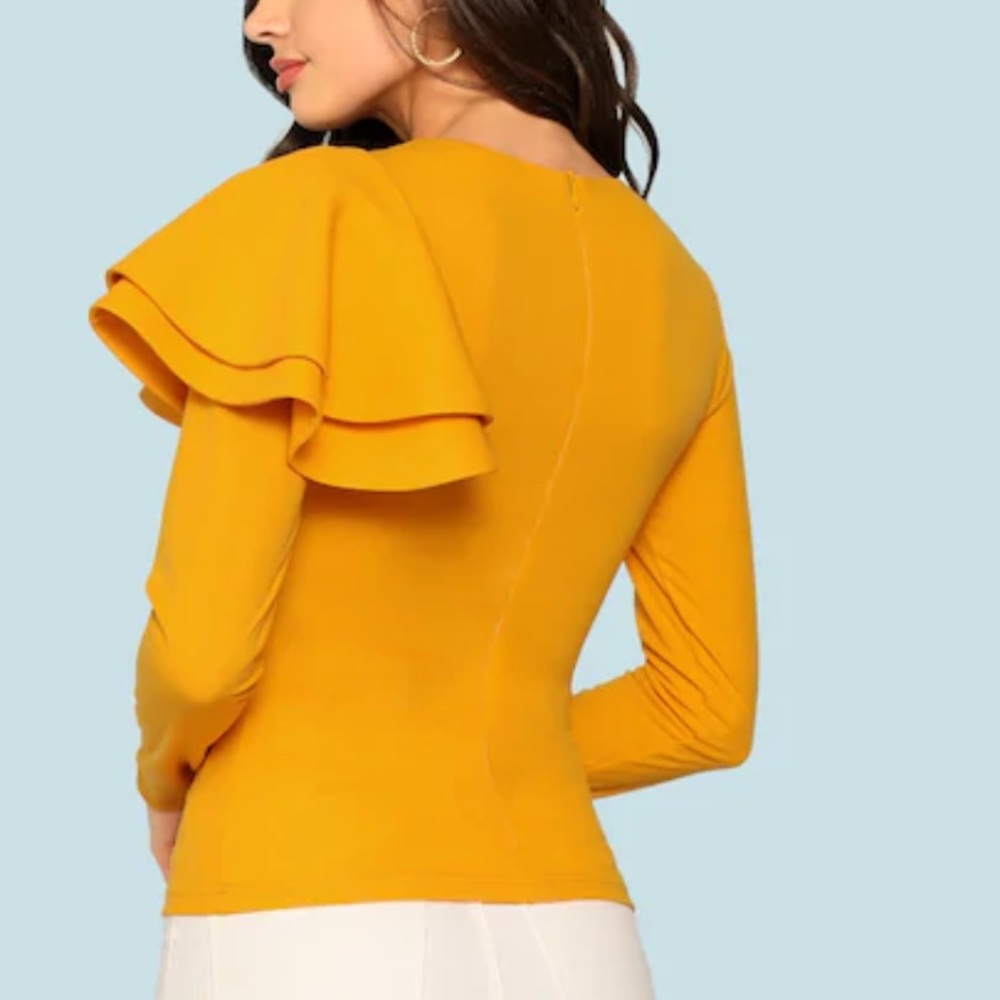 Yellow Ruffle Top - Picture 2 of 4